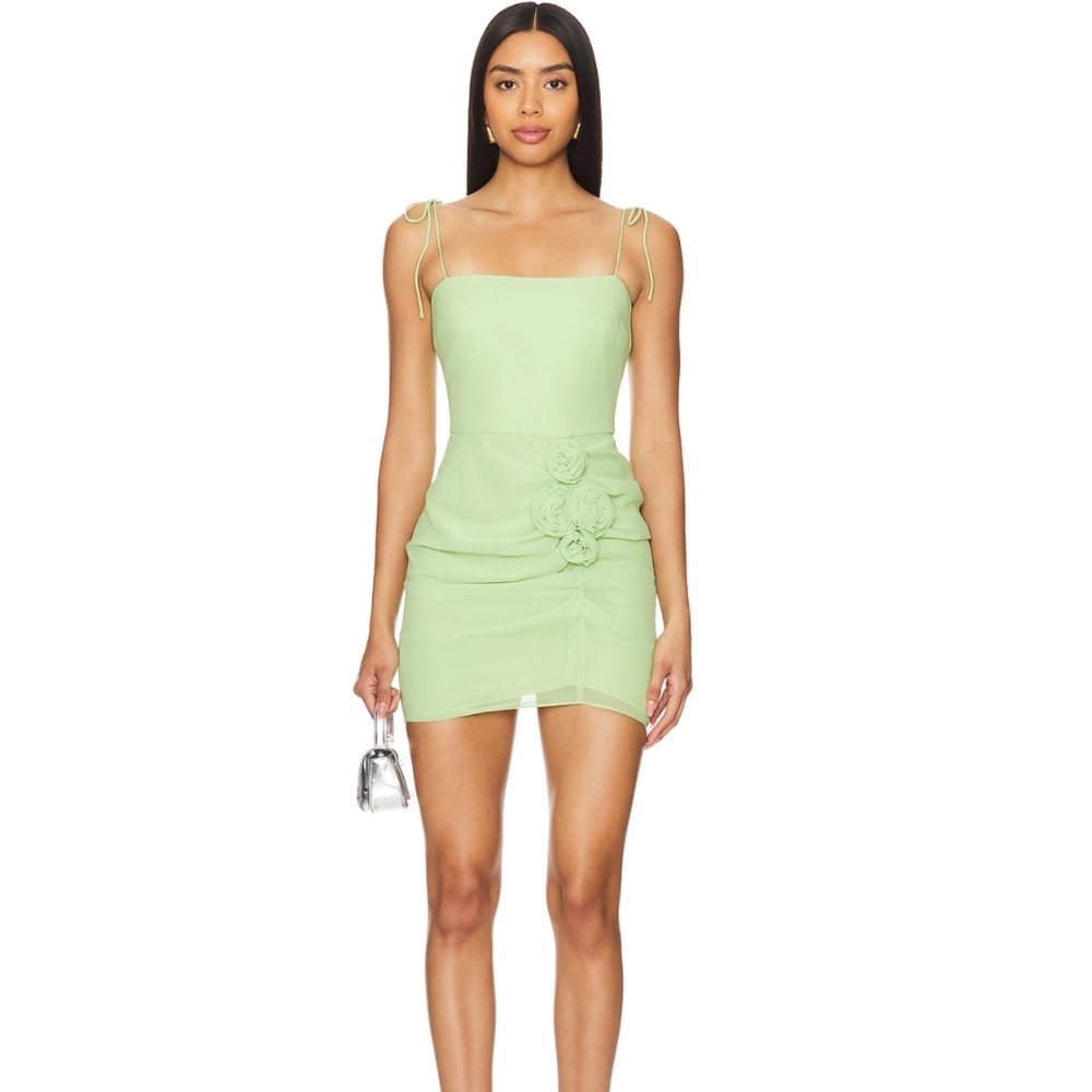 Amanda Uprichard Green Holly Mini Dress